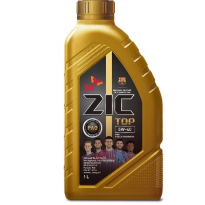 Масло моторное синтетическое 5W-40 R ZIC TOP SN/CF Plus PAO Fully Synthetic, 1 литр